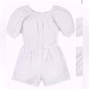Hope and Henry eyelet puff sleeve romper size 8 NWT